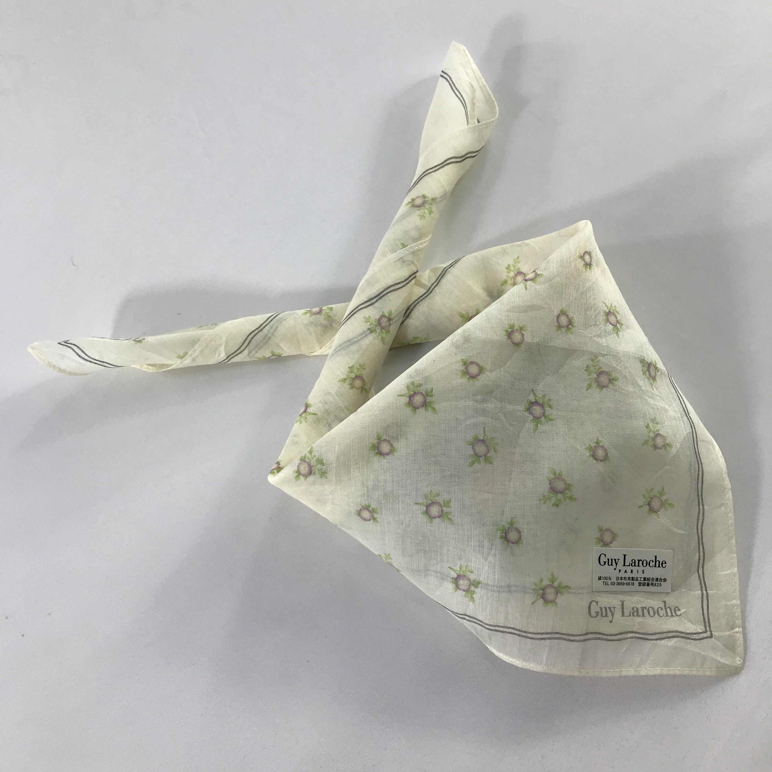 Guy Laroche × Vintage Guy Laroche Bandana / Handkerchief / Neckerchief - S1147 Size ONE SIZE - 4 Thumbnail