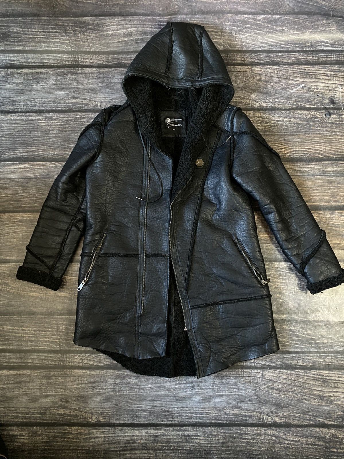 Diesel Diesel Asymmetrical Zip Leather Coat Jacket Size US XL / EU 56 / 4 - 1 Thumbnail
