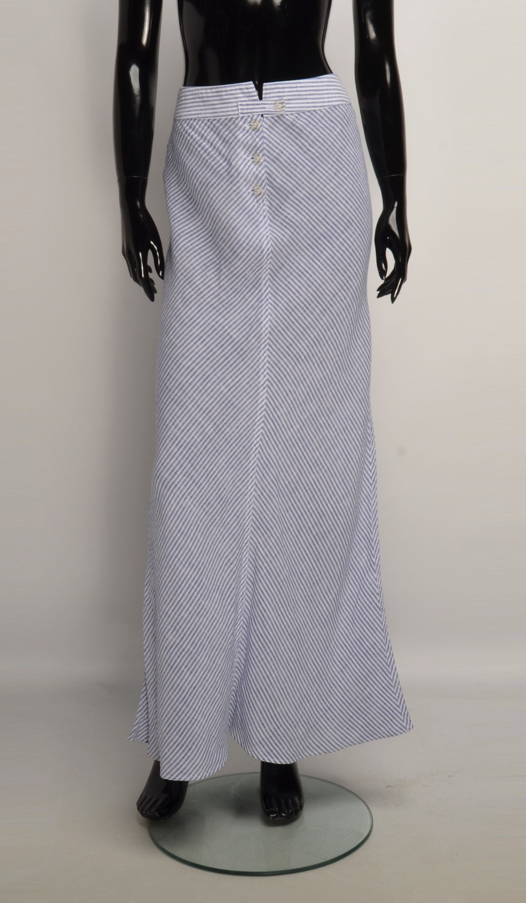 Vintage Armani Jeans Linen Striped Long Mermaid Skirt