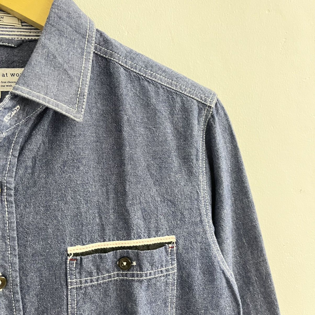 Japanese Brand Ready At Work Selvedge Accent Button Up Size US M / EU 48-50 / 2 - 3 Thumbnail