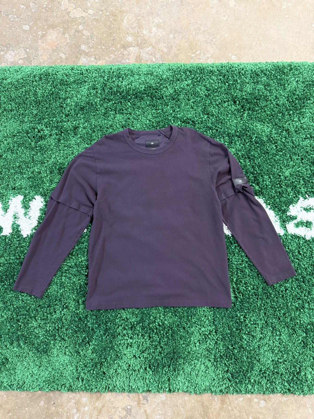Y-3 Y-3 Crepe Jersey Long Double Sleeve Tee Purple Large Y3 Size US L / EU 52-54 / 3 - 1 Thumbnail