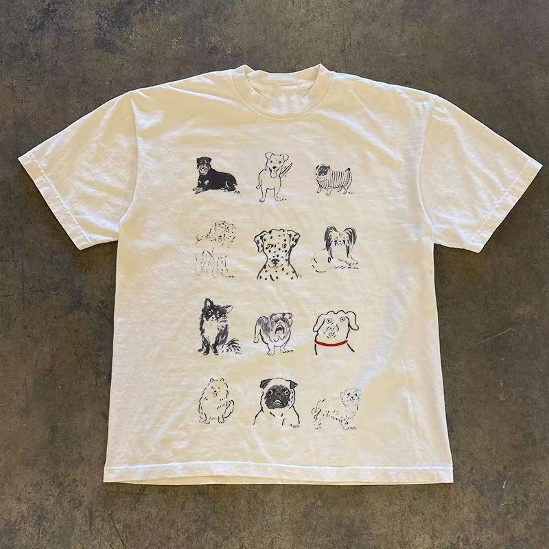 Japanese Brand White retro casual puppy print cotton t-shirt Size US M / EU 48-50 / 2 - 1 Thumbnail