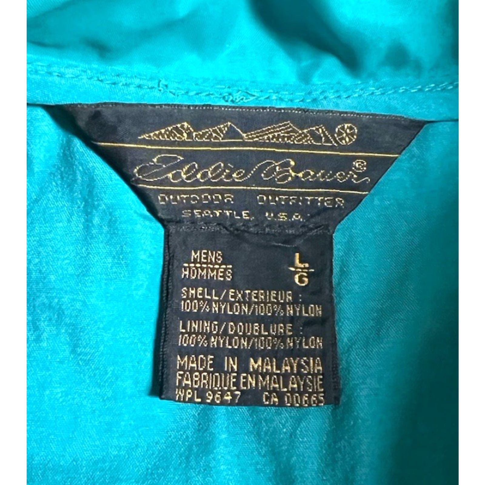 Eddie Bauer VINTAGE Eddie Bauer Mens L Green Nylon Windbreaker Jacket Hoodie 90s Pullover Windbreaker Size US L / EU 52-54 / 3 - 7 Thumbnail