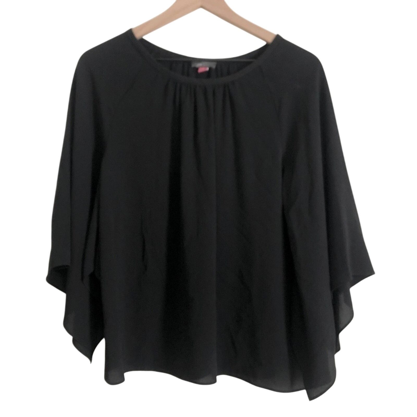 Vince Camuto Vince Camuto Black Flutter Flounce Semi-Sheer Blouse Top Size S / US 4 / IT 40 - 1 Thumbnail