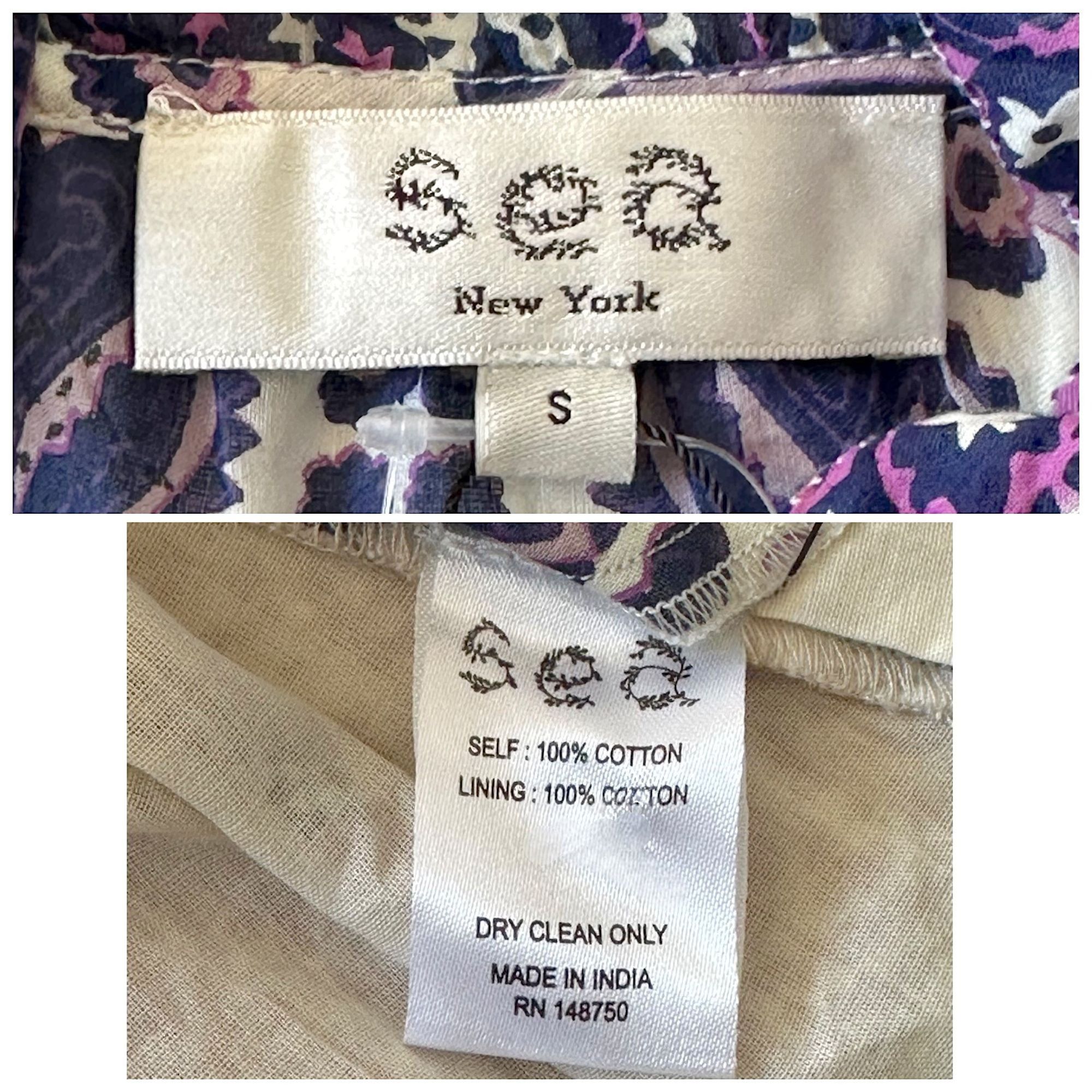 Sea New York Sea New York Violet Border Print Mini Dress S NWT Cotton Size S / US 4 / IT 40 - 3 Thumbnail