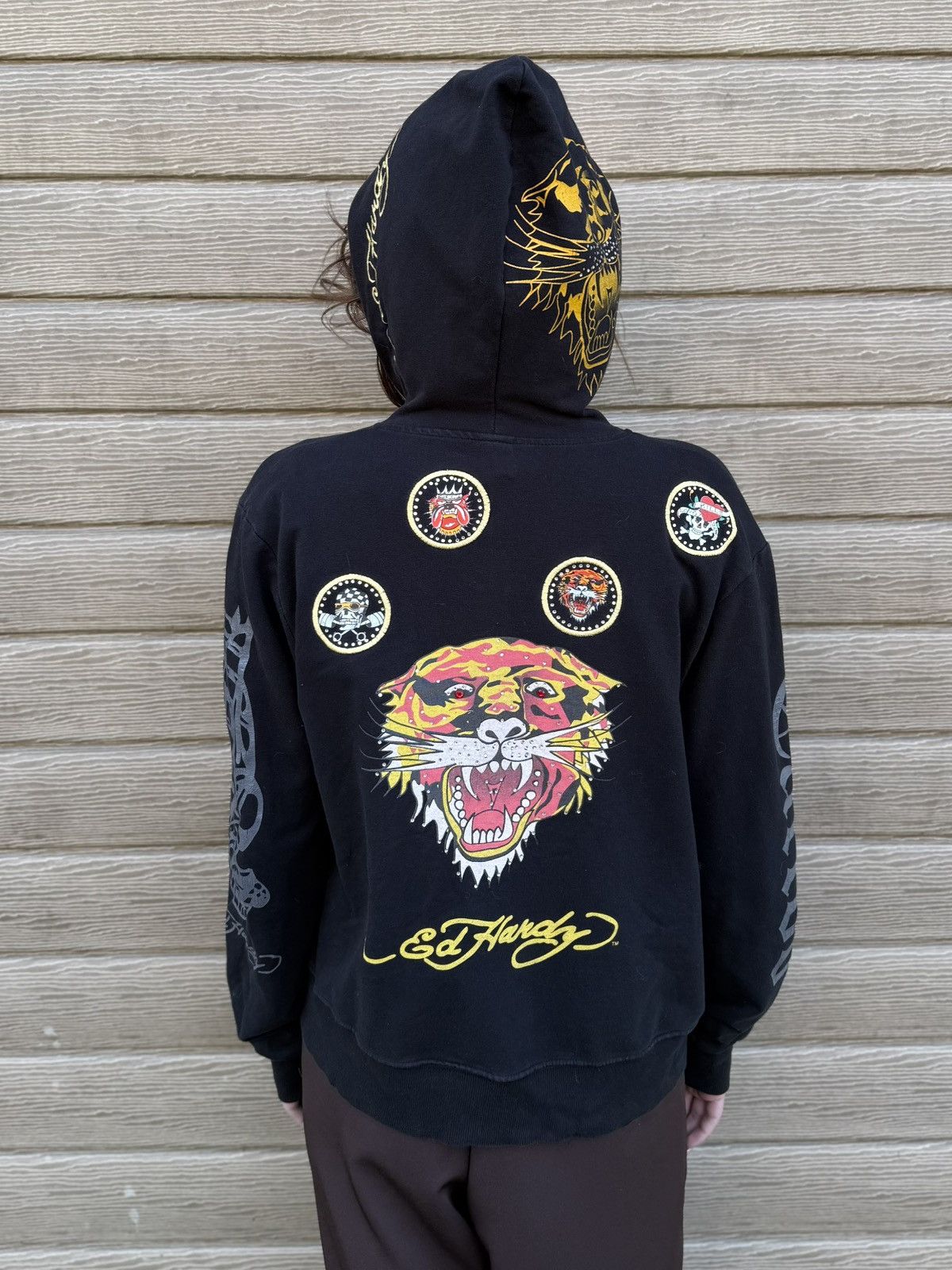 Ed Hardy Vintage Ed Hardy Tiger Zip Hoodie Tattoo Christian Audigier Size XXL / US 16-18 / IT 52-54 - 4 Thumbnail