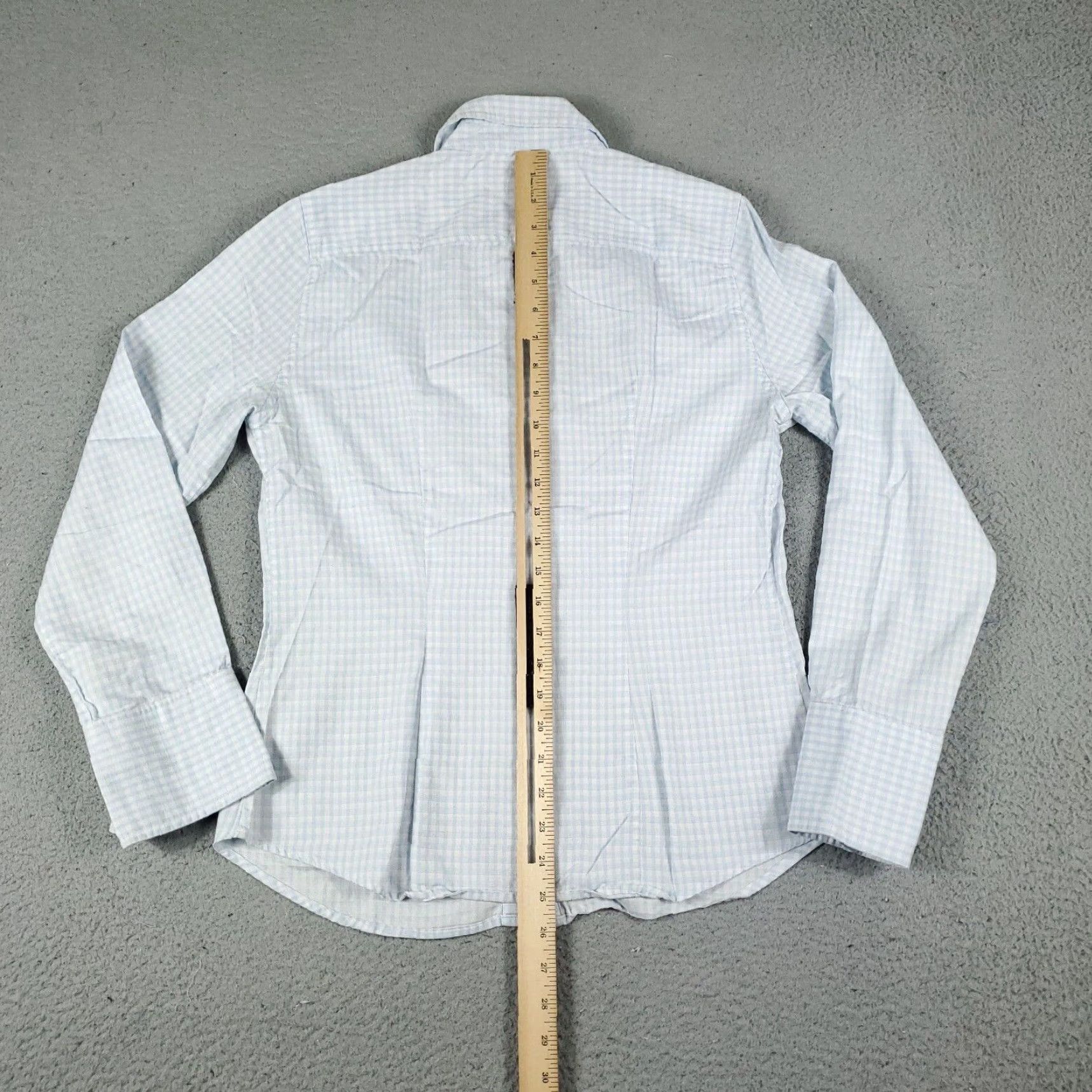 Banana Republic Banana Republic Button Up Shirt Womens Medium Blue Check Long Sleeve Size M / US 6-8 / IT 42-44 - 7 Thumbnail