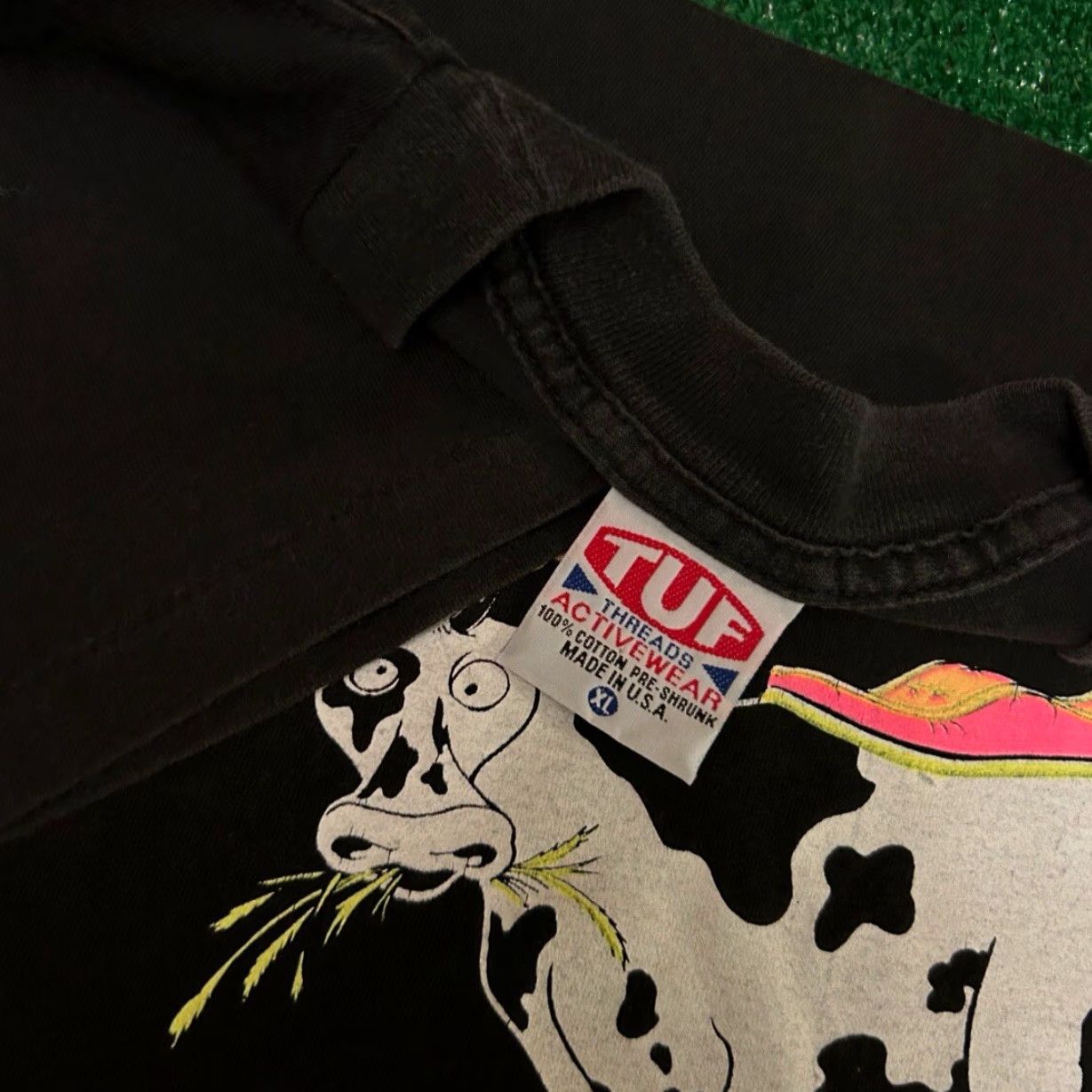 Vintage VINTAGE 90s Kawasaki Parody Polish Motorcycle Cow Art Biker 1992 Shirt Mens XL Black Short Sleeve T-Shirt Mens XL Size US XL / EU 56 / 4 - 2 Thumbnail