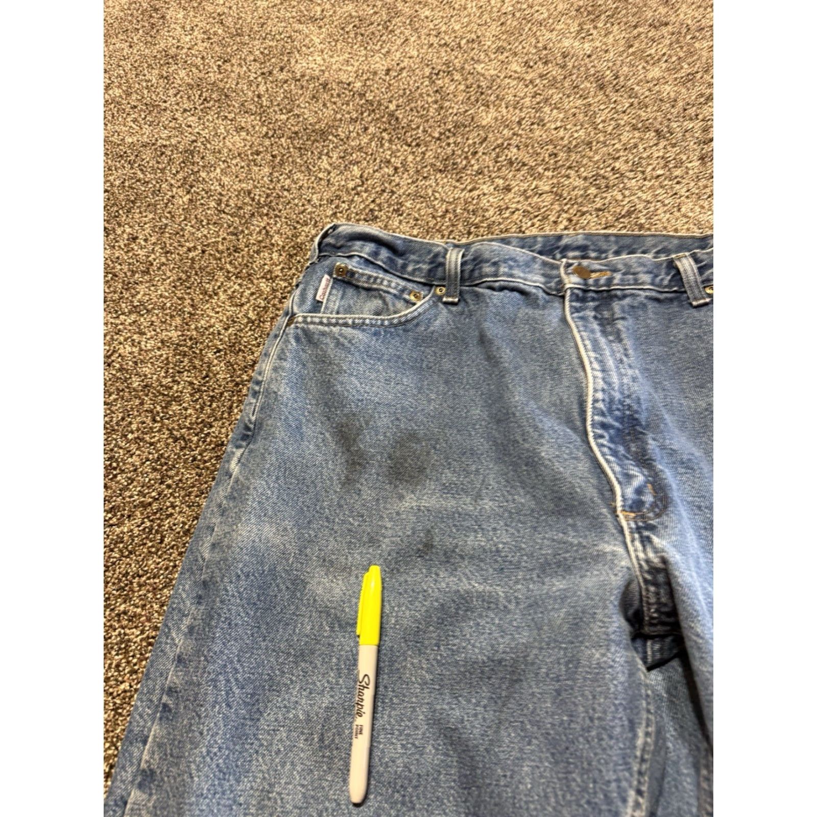 Carhartt Carhartt Jeans Men 40x30 Blue Denim Lined Straight 40 30 Inseam Regular DST B172 DST Relaxed Size US 40 / EU 56 - 4 Thumbnail