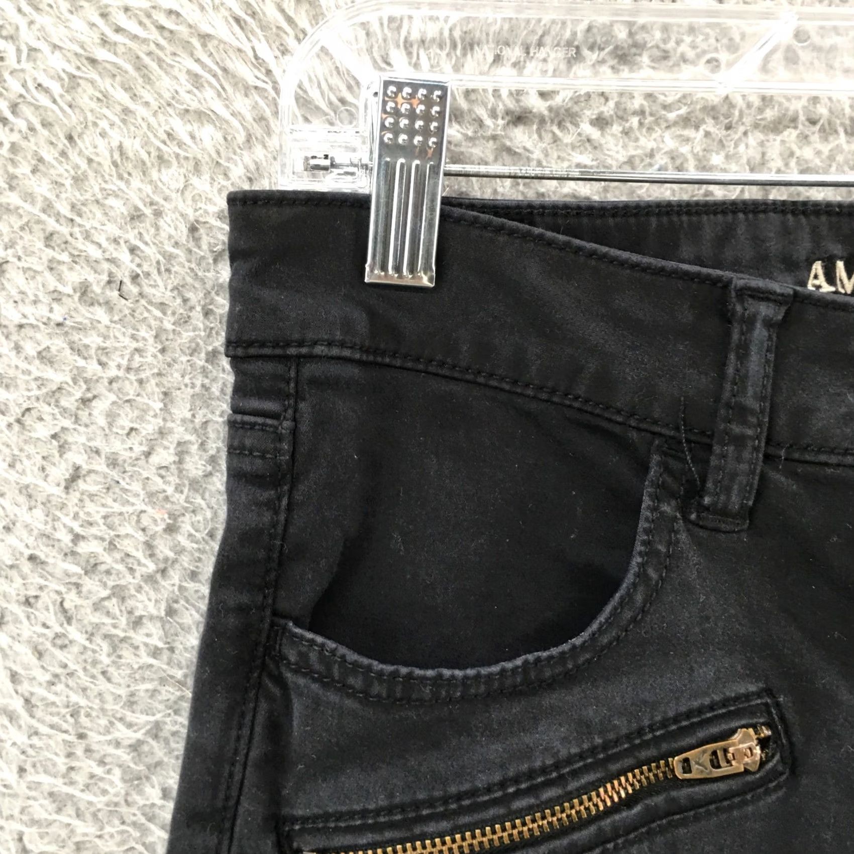 American Eagle Outfitters American Eagle Jegging Jeans Womens 6 Black High Rise Stretch Zip Shirt? Size 28" / US 6 / IT 42 - 3 Thumbnail
