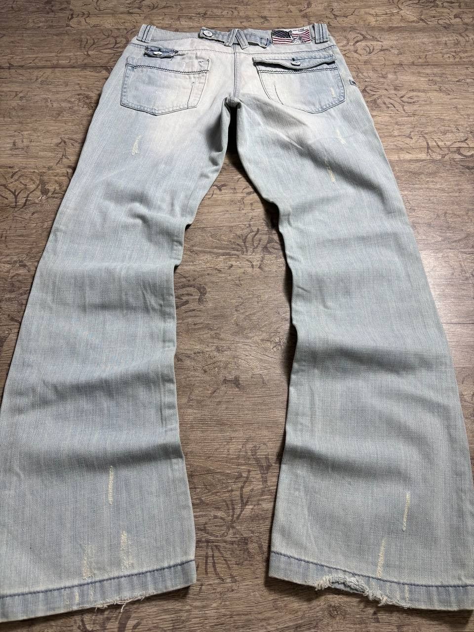 Japanese Brand GOD BLESS AMERICA RARE Flared OWENS Type! Y2K Japan Jeans Size US 30 / EU 46 - 4 Thumbnail