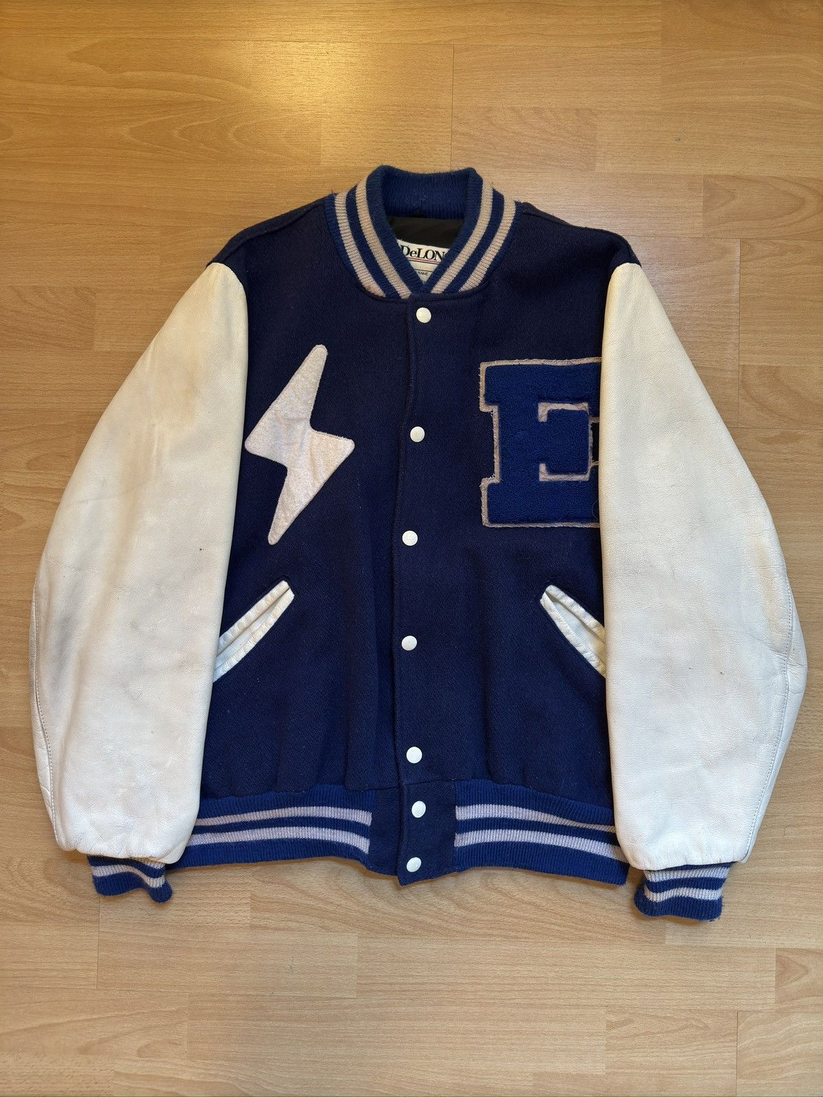 Vintage Vintage Varsity Letterman Jacket Blue/White Size US M / EU 48-50 / 2 - 1 Thumbnail