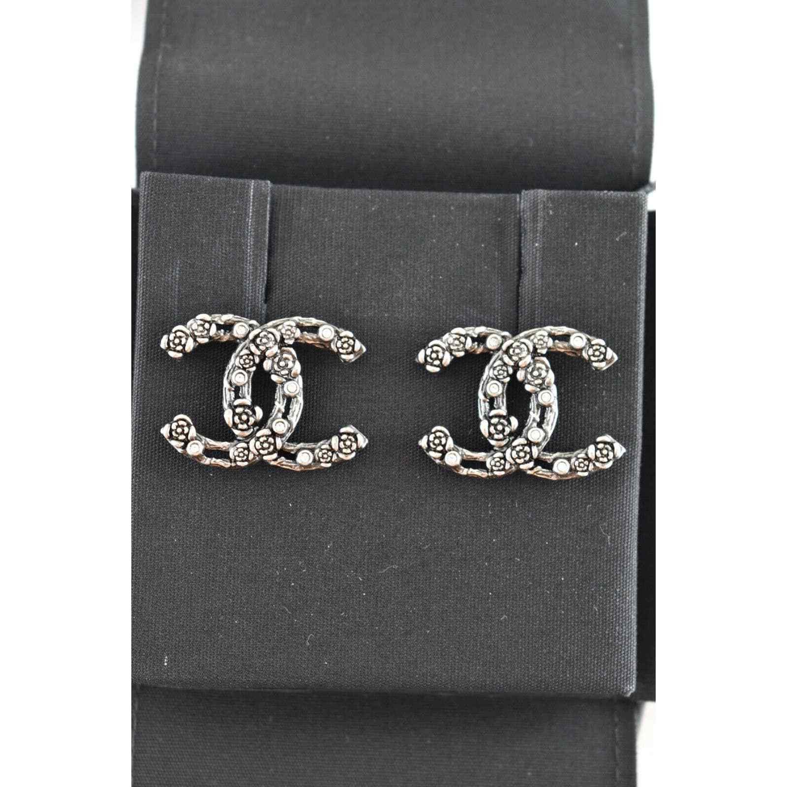 Chanel Chanel Ruthenium Crystal Camellia Statement Drop Earrings Size ONE SIZE - 5 Thumbnail