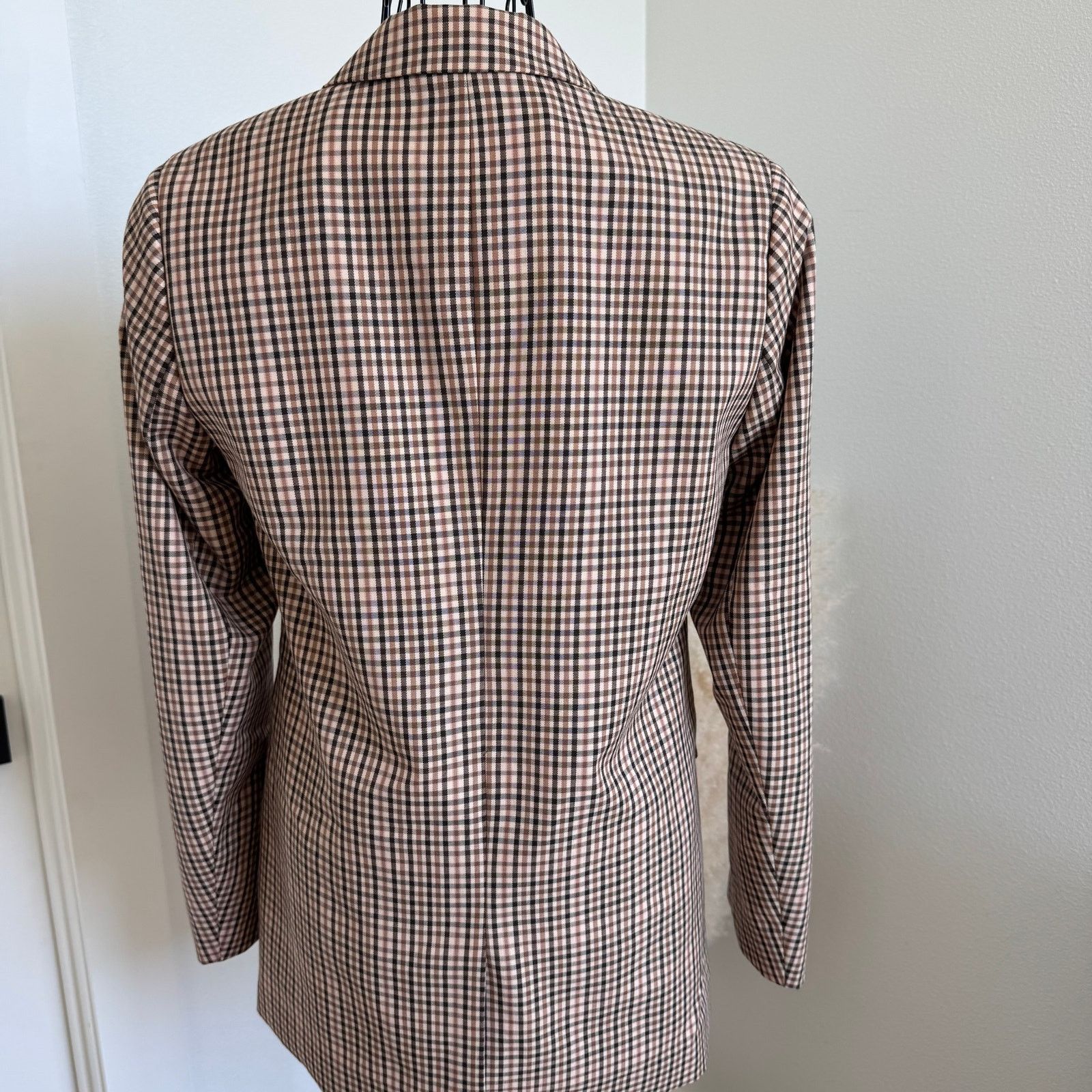 Scotch & Soda Scotch & Soda Double-Breasted Plaid Tailored Blazer Pink XS Size XS / US 0-2 / IT 36-38 - 3 Thumbnail