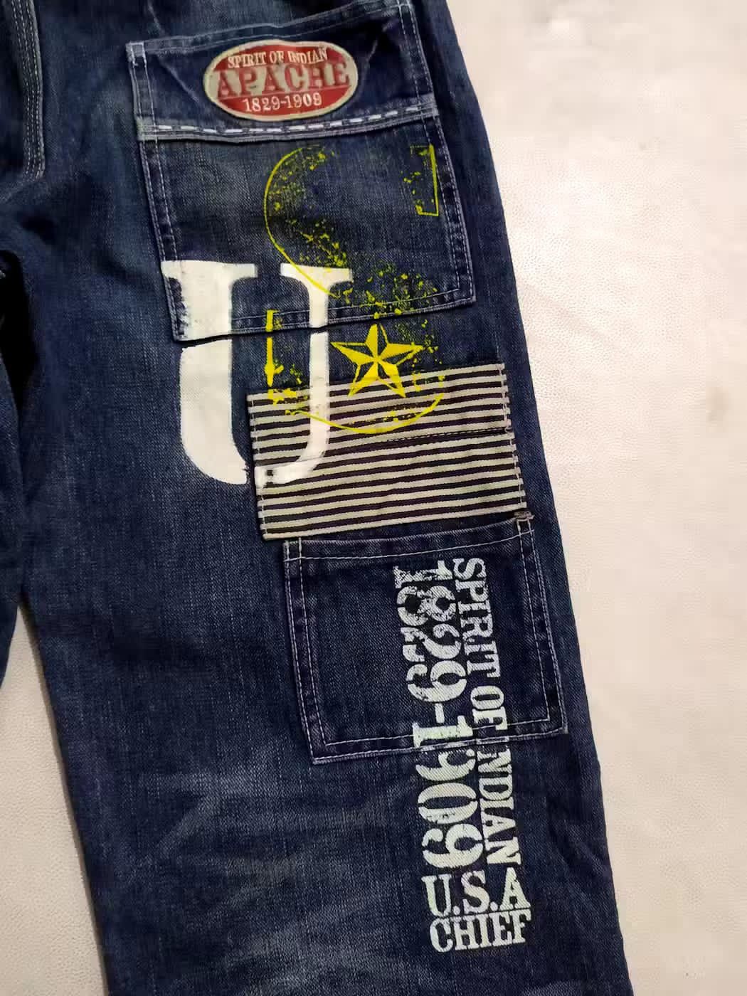 Other Japanese Double Knee Denim Patchwork Distressed Painter Size US 31 - 14 Thumbnail
