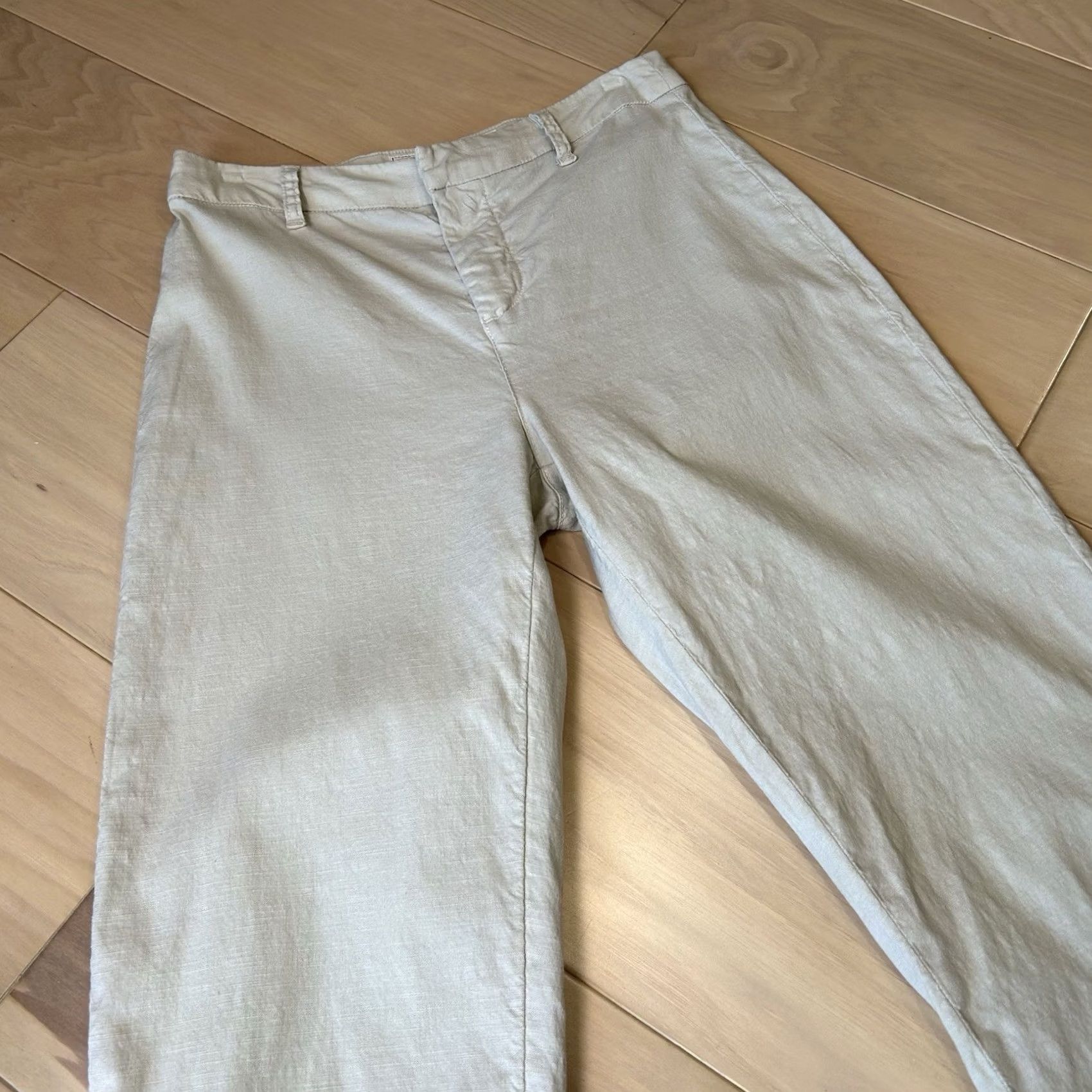Frank & Eileen Frank & Eileen Kinsale Trousers Pants Women’s 4 Light Tan Cotton Woven Crop Straight Leg Mid Rise Flat Front Casual Workwear Travel Style Size 27" / US 4 / IT 40 - 2 Thumbnail