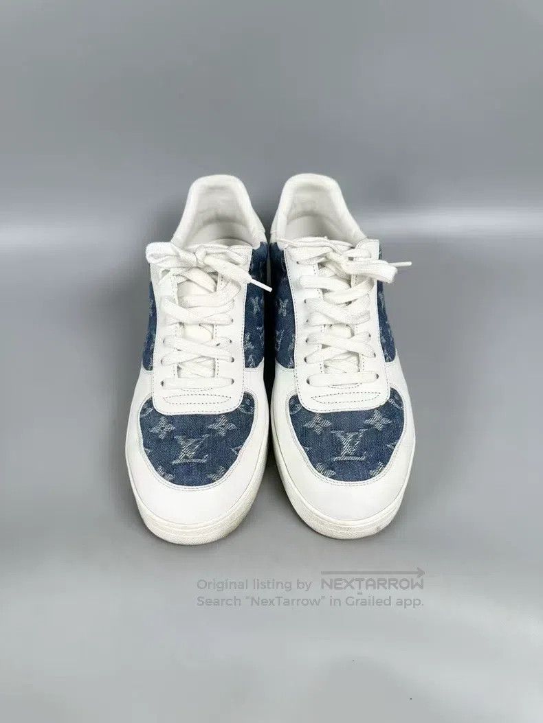 Louis Vuitton Louis Vuitton White and blue denim denim board shoes Size US 7 / EU 40 - 1 Thumbnail