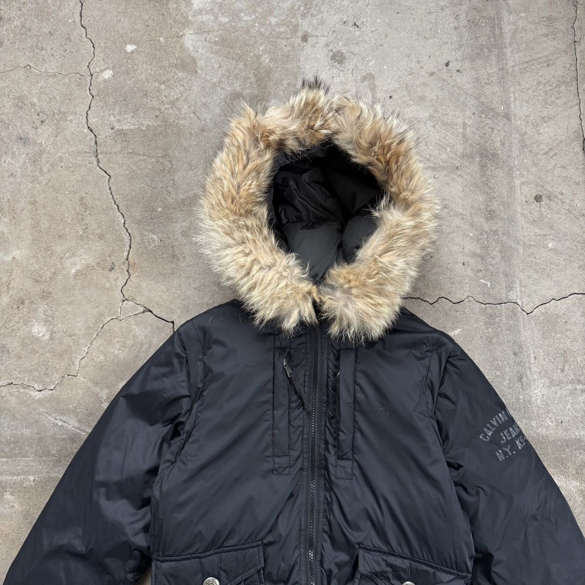 Calvin Klein Calvin Klein Jeans Black Down Jacket With Real Fur Hood Size M / US 6-8 / IT 42-44 - 3 Thumbnail