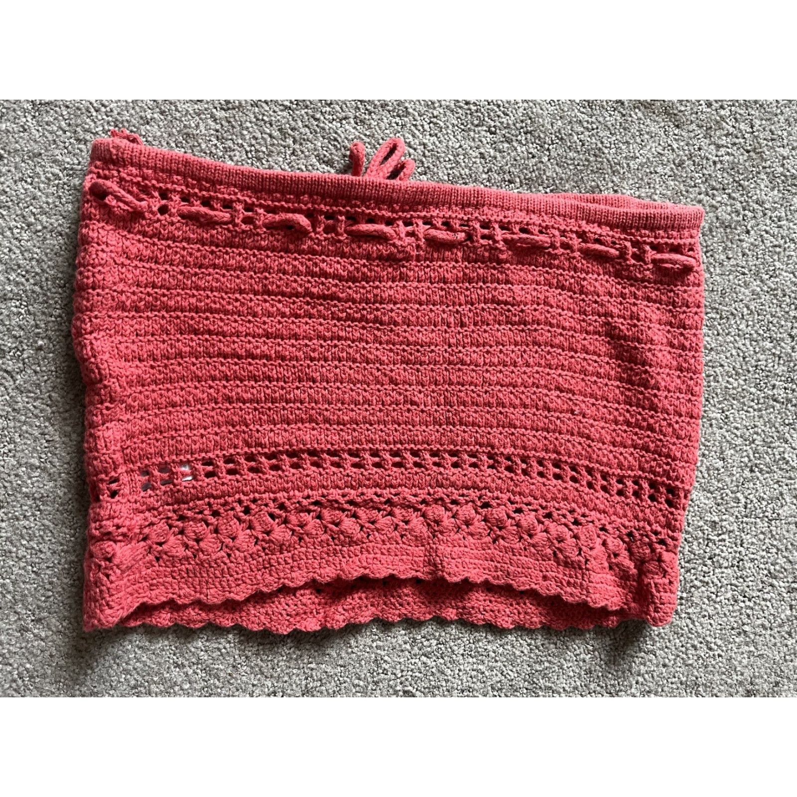 American Eagle Outfitters VINTAGE American Eagle Outfitters Cropped Lace Tank Top Women Medium Orange Sleeveless 90s Casual Size M / US 6-8 / IT 42-44 - 2 Thumbnail