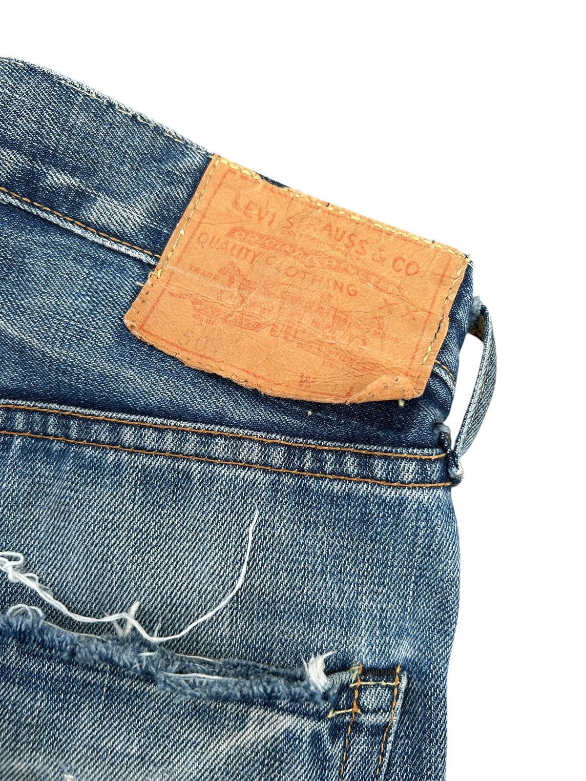 Kapital VINTAGE LEVIS BIG E SELVEDGE THRASHED DENIM JEANS Size US 29 - 16 Thumbnail