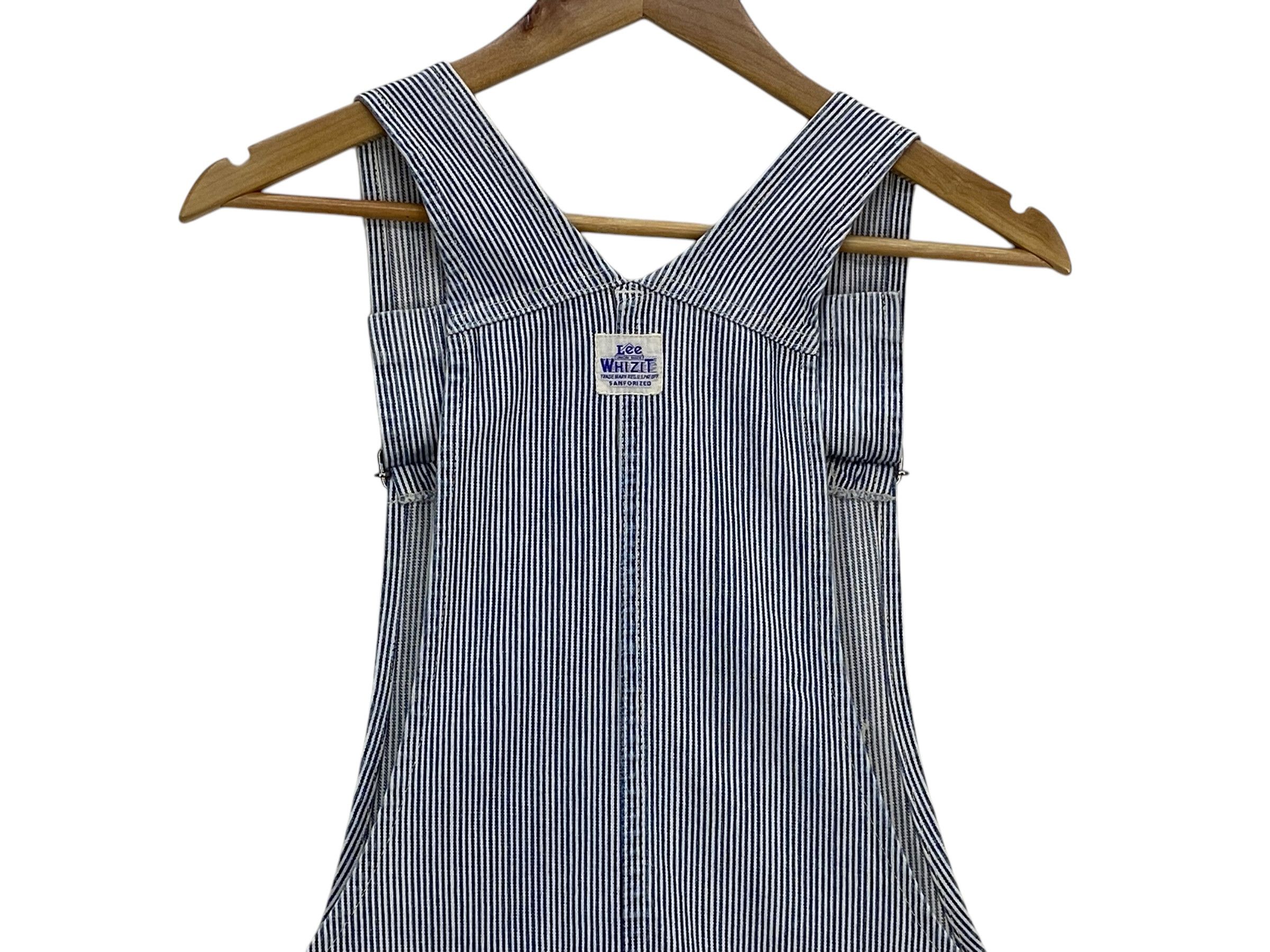 Japanese Brand × Lee Lee Stripes Denim Bib Overalls Hickory Workwear Size US 33 - 6 Thumbnail