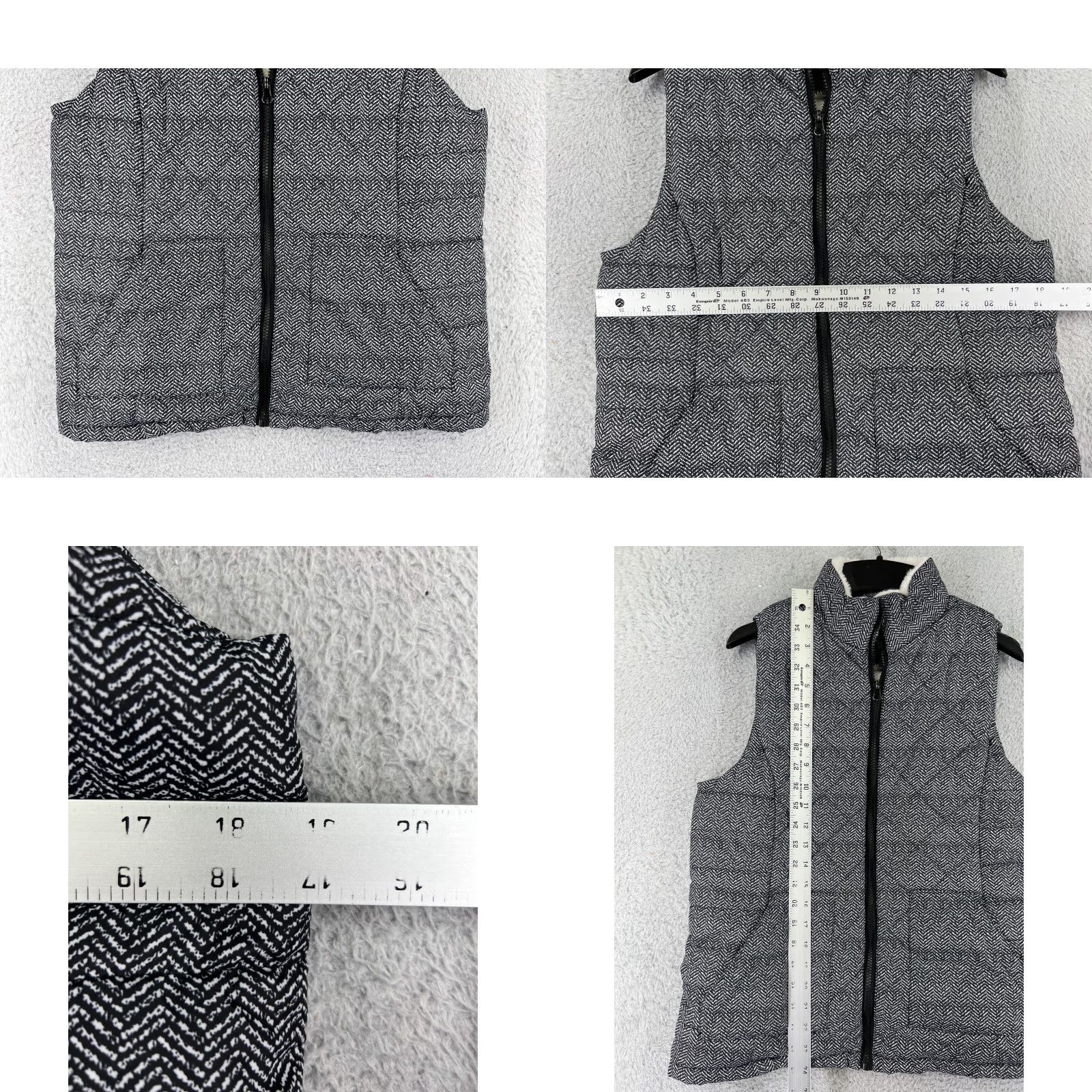 Van Heusen Maurices Vest Women Medium Black White Polyester Lined Full Zip Pockets Vintage No Size M / US 6-8 / IT 42-44 - 8 Thumbnail