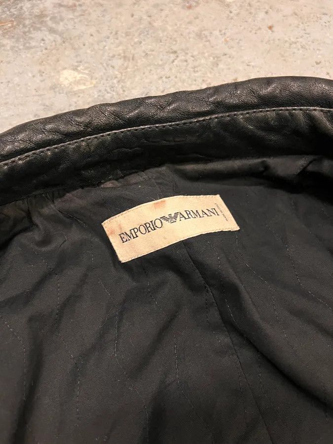 Emporio Armani AW2006 Emporio Armani Officer Buttoned Black Leather Peacoat Jacket Size US L / EU 52-54 / 3 - 9 Thumbnail
