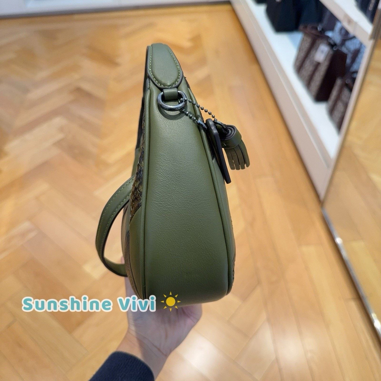 Coach NWT Coach Carmen Mini Crossbody Bag CCE64 Gunmetal/Olive Size ONE SIZE - 2 Thumbnail