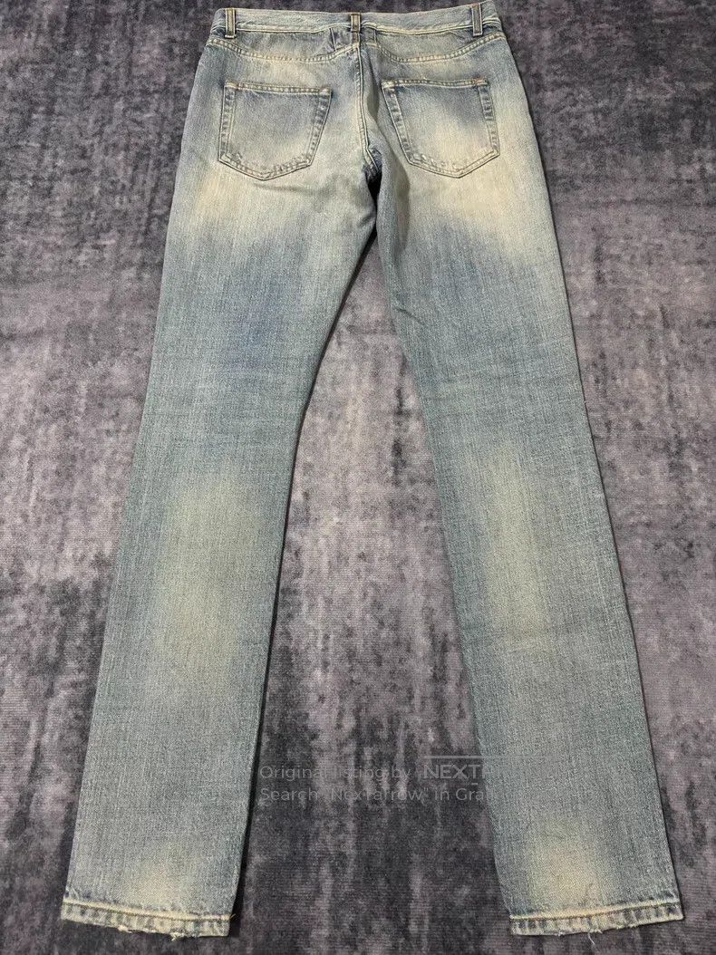 Saint Laurent Paris Saint Laurent Paris Light Blue Washed Distressed Ripped De Size US 30 / EU 46 - 2 Thumbnail