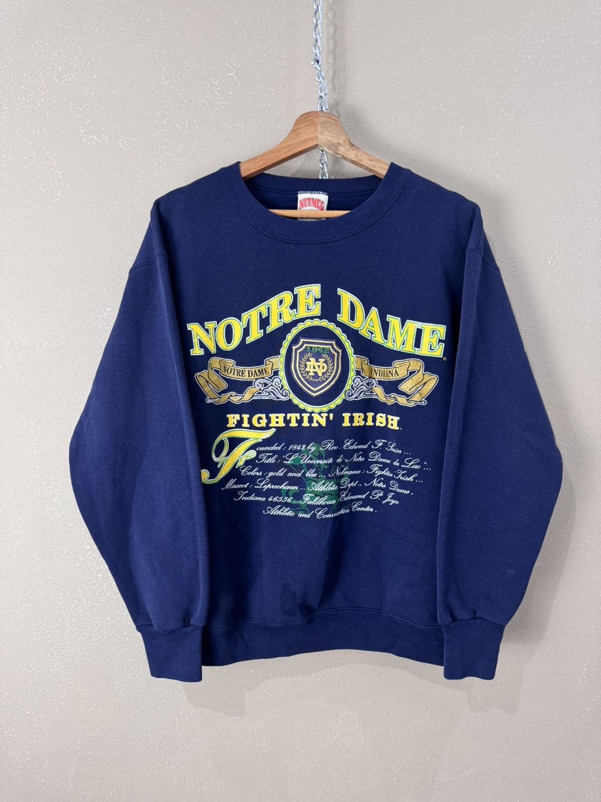 Vintage 1990s NOTRE DAME SWEATSHIRT / PAINTERS, MADE IN USA Size US L / EU 52-54 / 3 - 1 Thumbnail