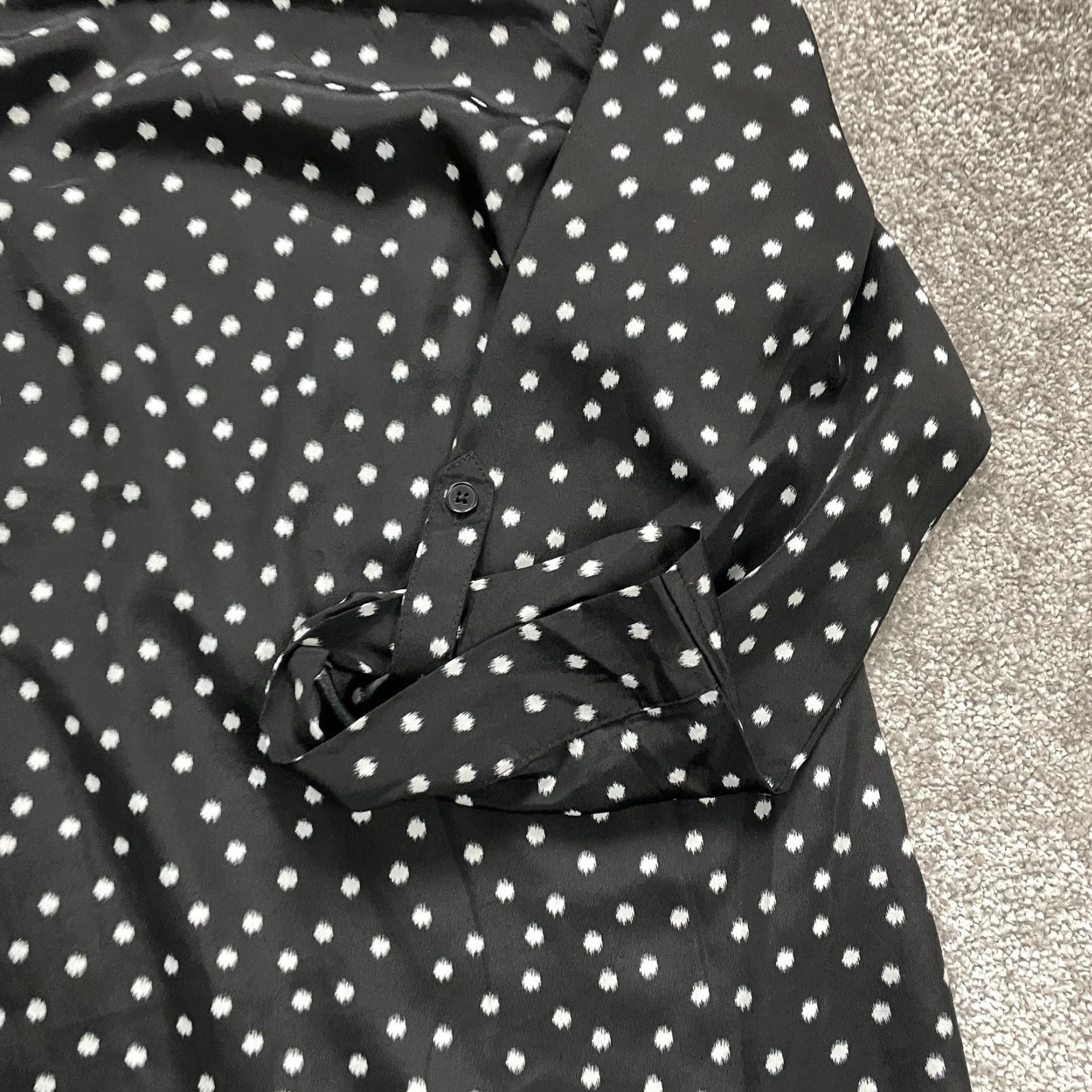 Faded Glory Faded Glory Blouse Shirt Womens 2XL Polka Dot Black White Roll Tab Sleeve Casual Tunic Blouse Size XXL / US 16-18 / IT 52-54 - 3 Thumbnail