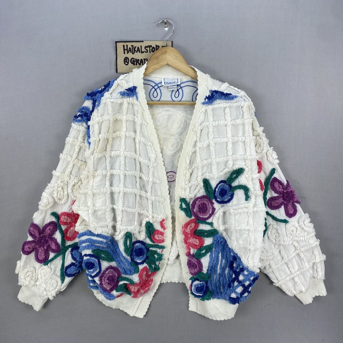 Other Vintage 90’s Handcrafted Emboridered Cardigan By Damze Size M / US 6-8 / IT 42-44 - 1 Thumbnail