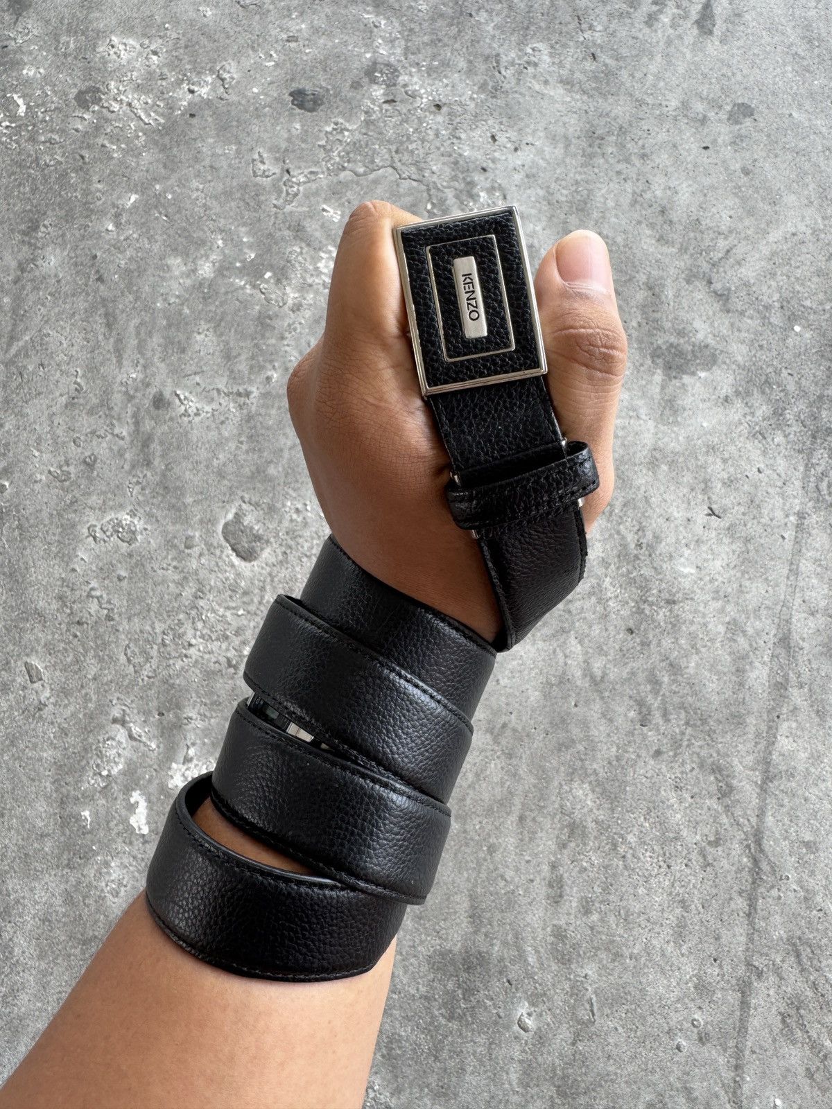 Kenzo Kenzo Black Leather Belt Size ONE SIZE - 9 Thumbnail