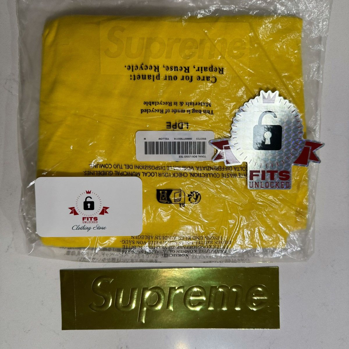 Shops SIZE Large Supreme Tonal Box Logo Tee Yellow SS23 CONFIRMED! Streetwear Shirt