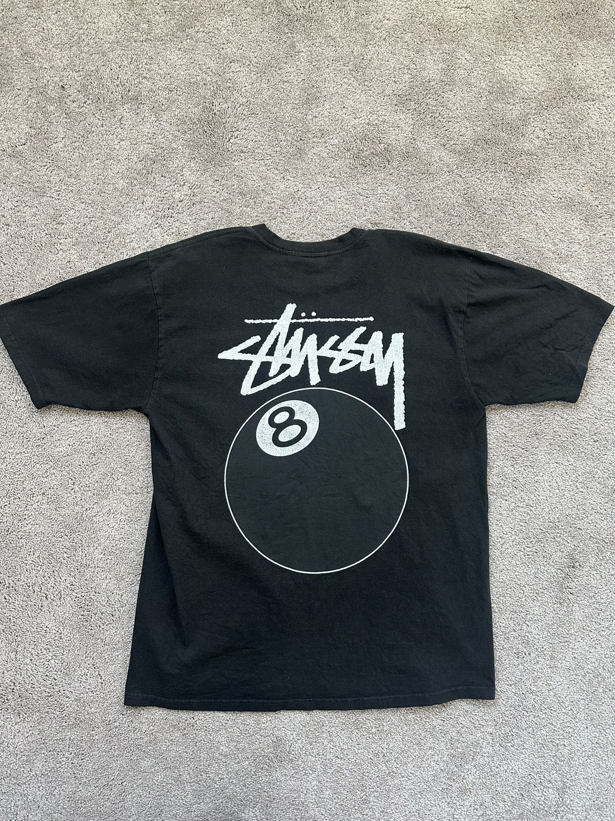 Stussy Black Stussy Pigment Dyed 8 Ball Tee Size Large- Used Size US L / EU 52-54 / 3 - 1 Thumbnail