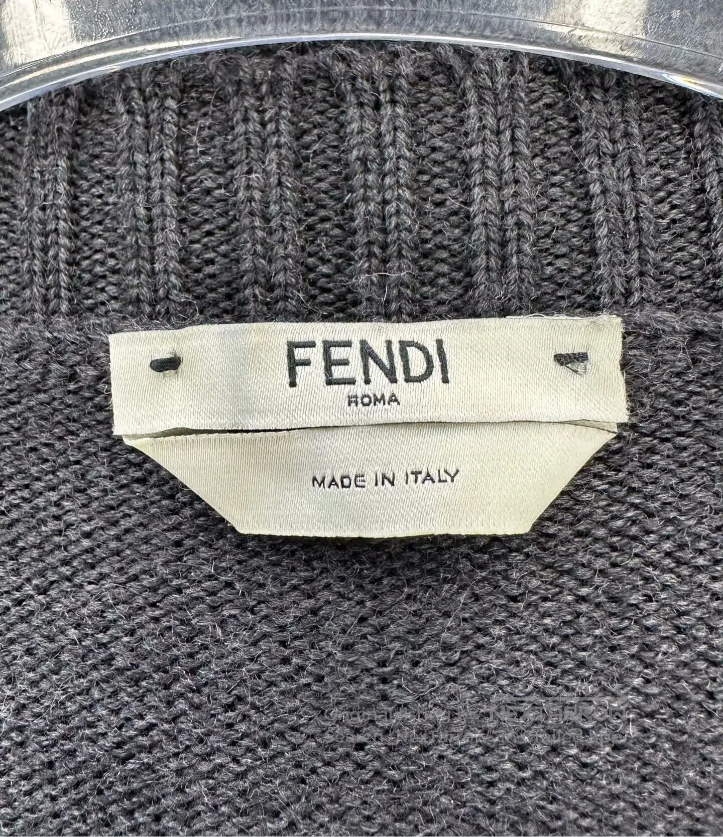 Fendi FENDI Dark gray embroidered logo wool knit cardigan| Size XS / US 0-2 / IT 36-38 - 3 Thumbnail