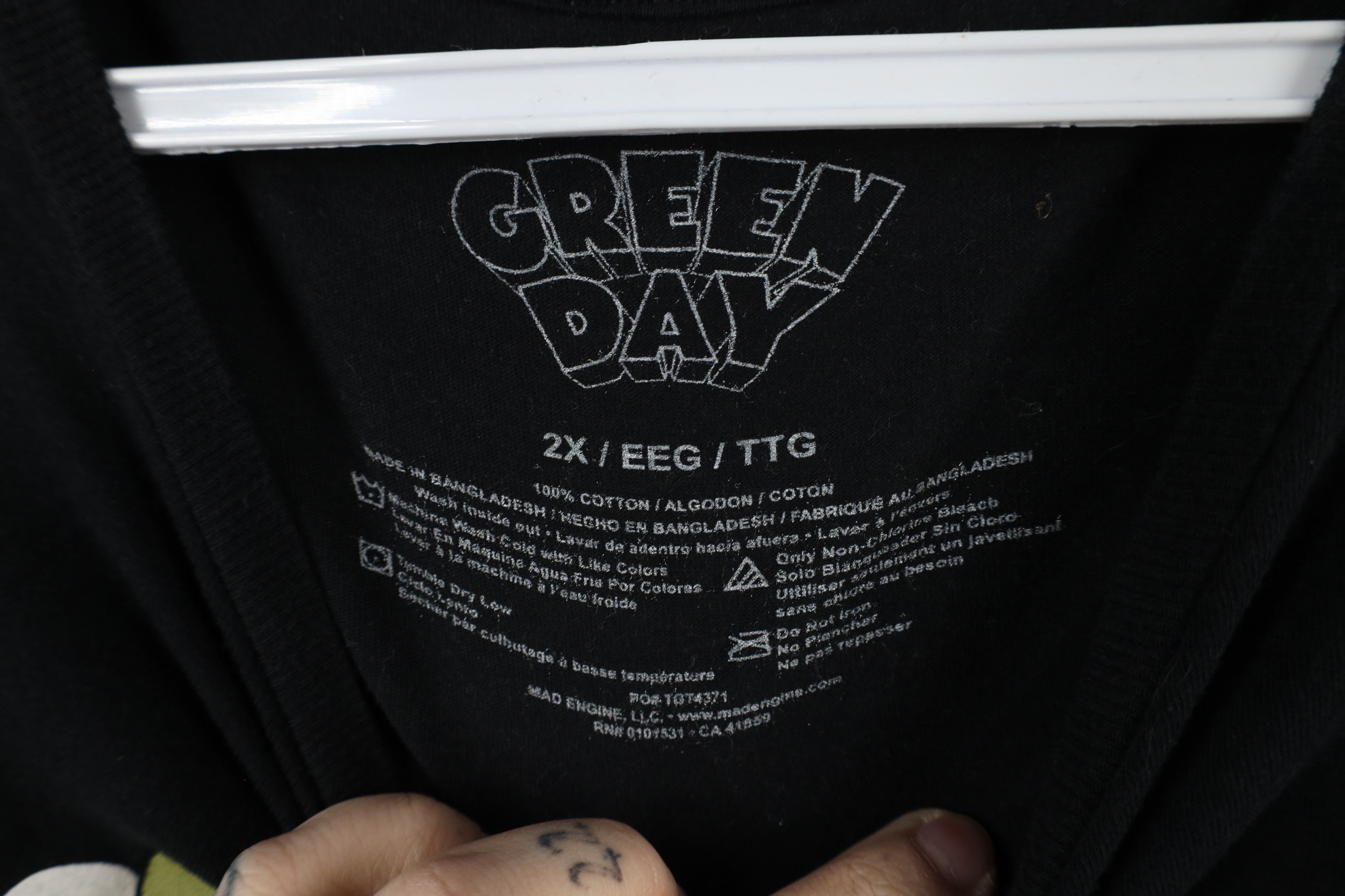 Vintage Retro Spell Dookie Green Day Band Short Sleeve T-Shirt Black Size US XXL / EU 58 / 5 - 8 Thumbnail