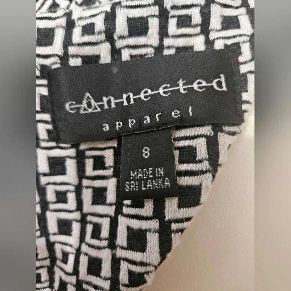 Designer Stylish Black and White Print Midi Dress Size M / US 6-8 / IT 42-44 - 5 Thumbnail
