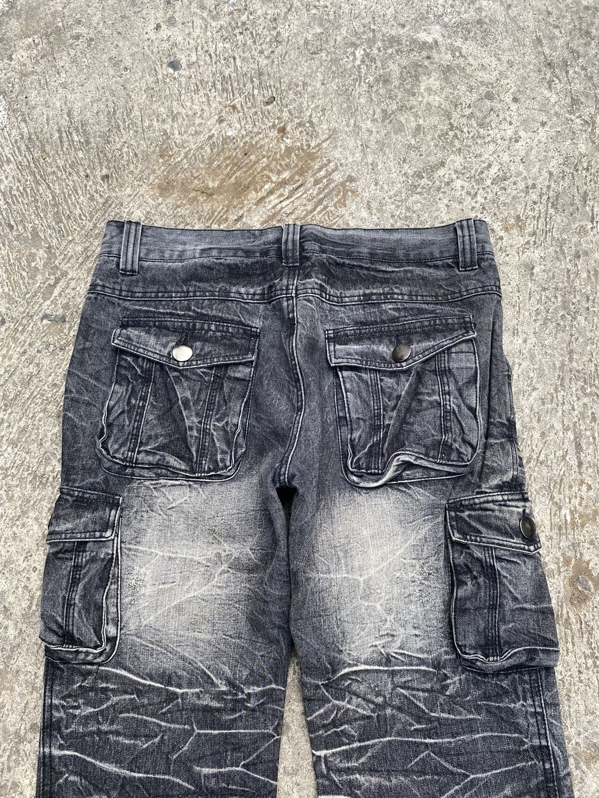 If Six Was Nine × LOWBOX × Le Grande Bleu (L.G.B.) Lowbox cargo flare denim pants Size US 30 / EU 46 - 4 Thumbnail