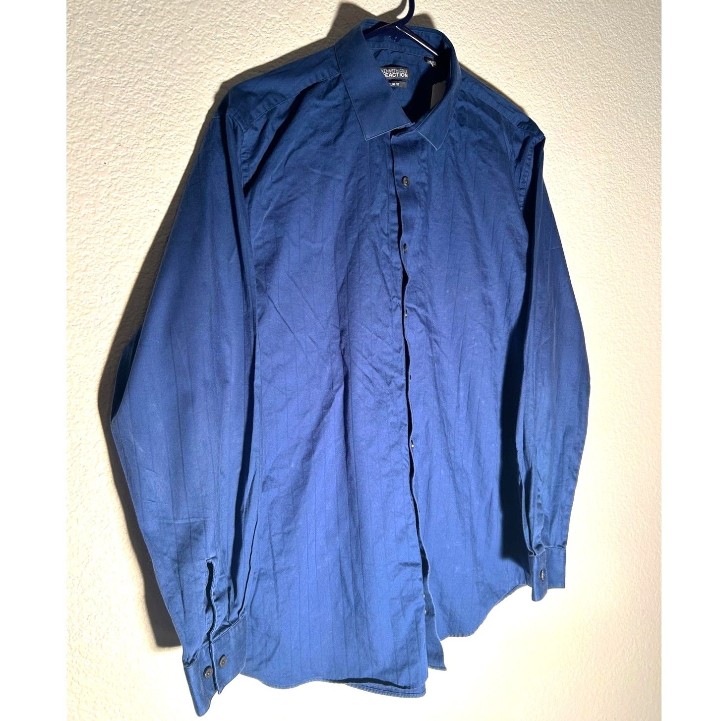 Kenneth Cole Kenneth Cole Blue Button-Up Shirt - Men's 17 1/2 Size US L / EU 52-54 / 3 - 2 Thumbnail