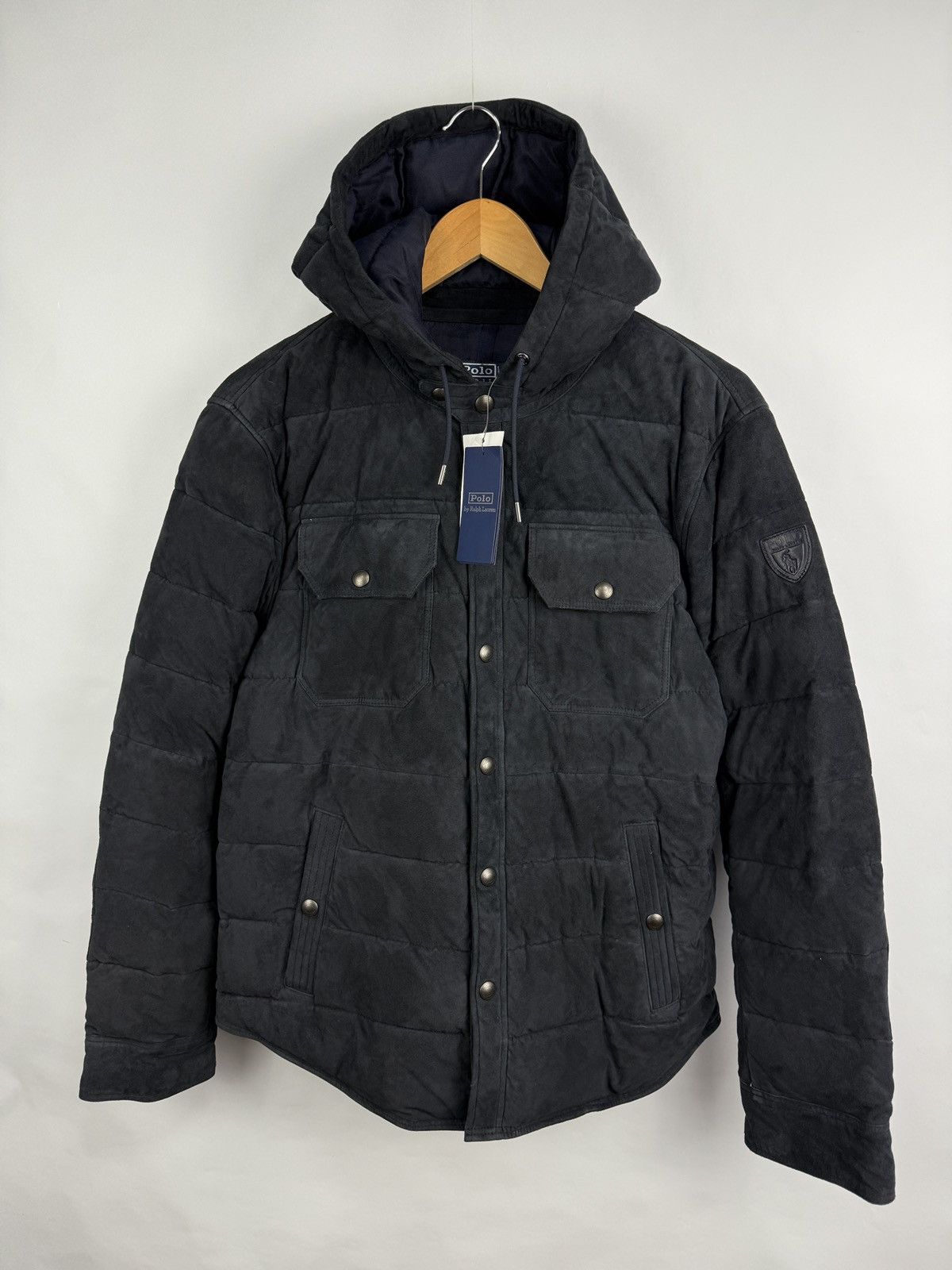 Polo Ralph Lauren 🇺🇸 NEW❗️Ralph Lauren Polo Quilted Suede Hooded Jacket Size US S / EU 44-46 / 1 - 7 Thumbnail