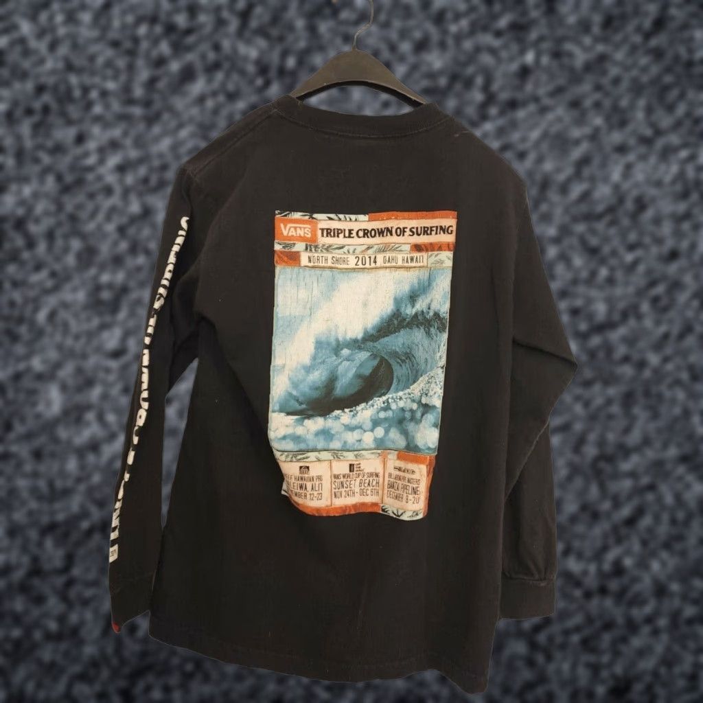 Vans Vans Mens S LS T Shirt Triple Crown of Surfing 2014 Hawaii Double Sided Distress Size US S / EU 44-46 / 1 - 1 Thumbnail