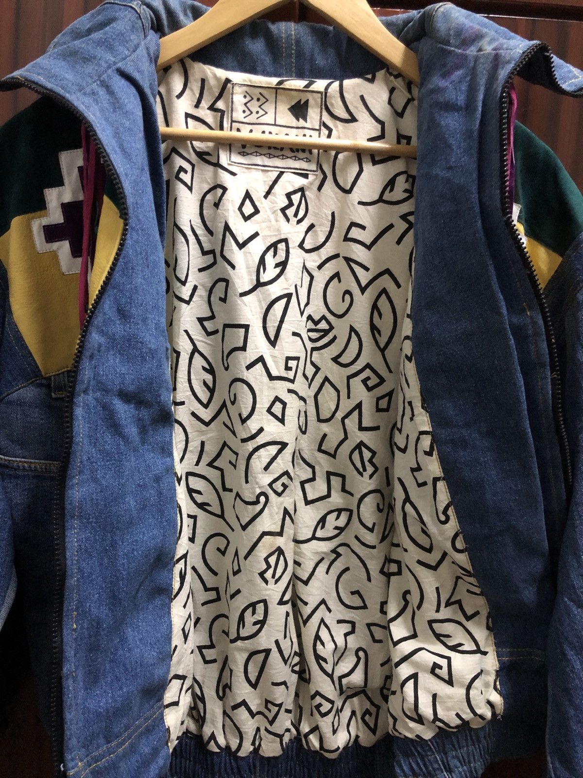 Native Vintage Vukani Native Navajo Denim Leather Jacket Size US L / EU 52-54 / 3 - 11 Thumbnail