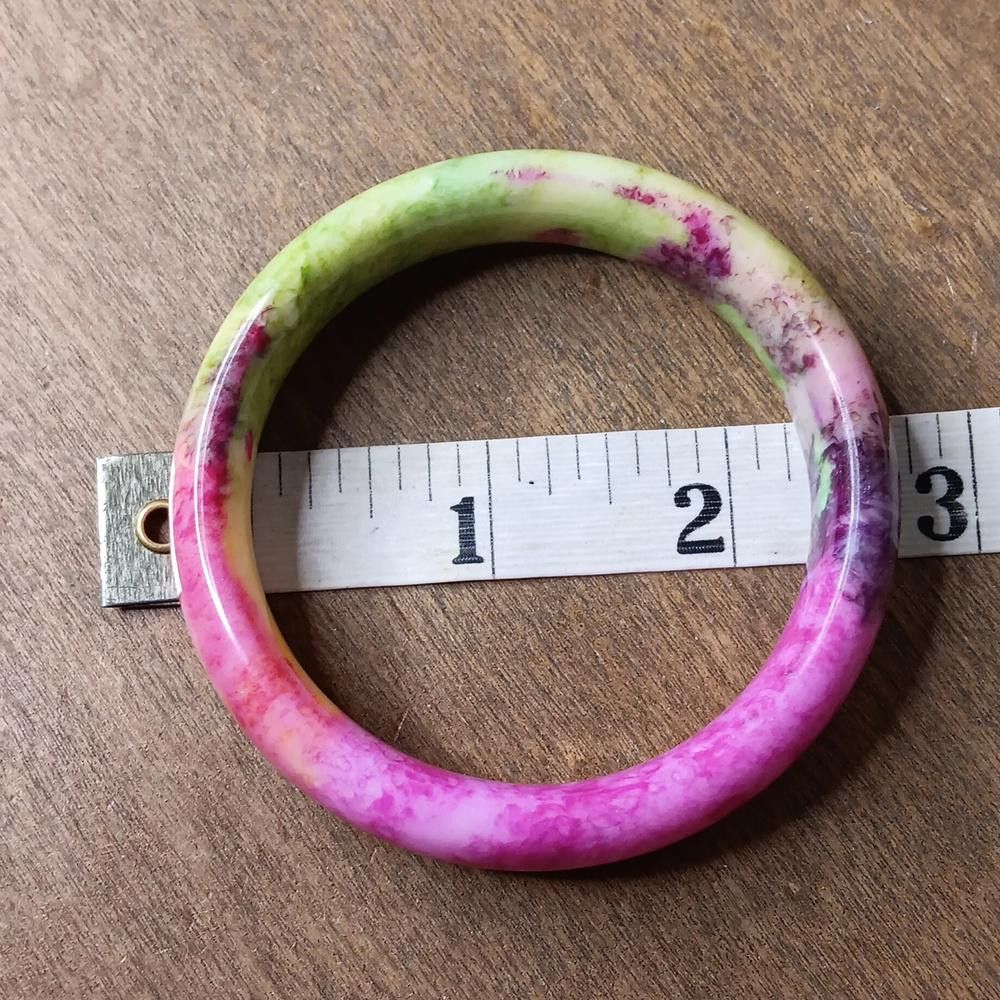 Designer Genuine Peacock Jade Bangle Bracelet Size ONE SIZE - 5 Thumbnail