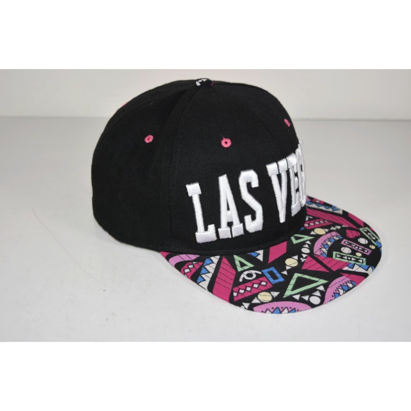 Nique HaT Unique Multicolor Graffiti Las Vegas Rare Logo Cap Hat Snapback Women Adjustable Size Multicolor Colorful 90s Size ONE SIZE - 3 Thumbnail
