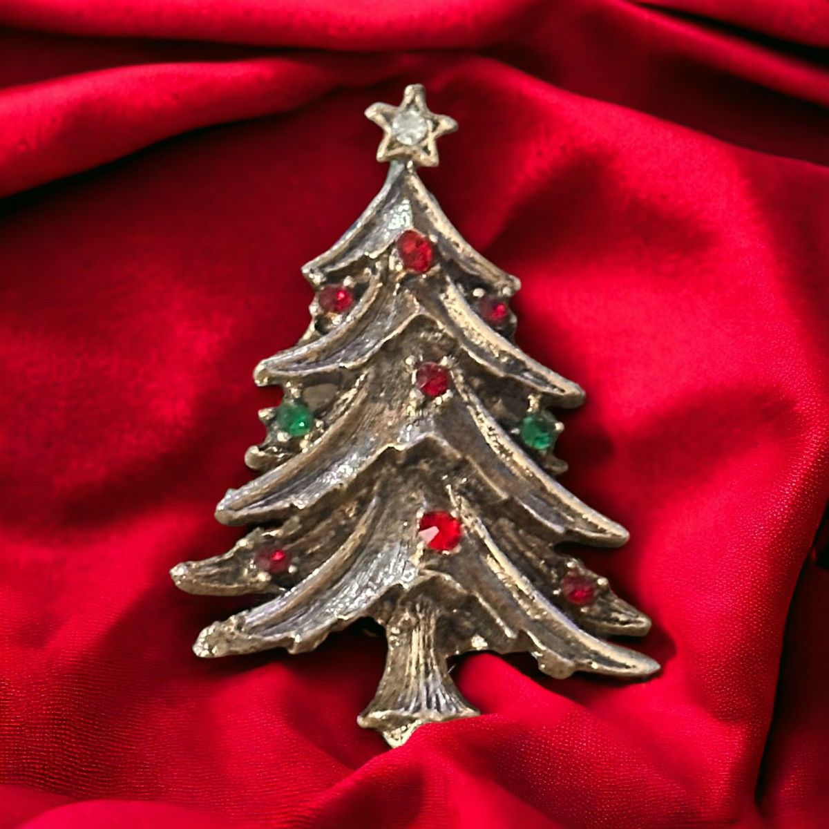 Vintage Vintage rhinestone Christmas tree brooch Size ONE SIZE - 1 Thumbnail