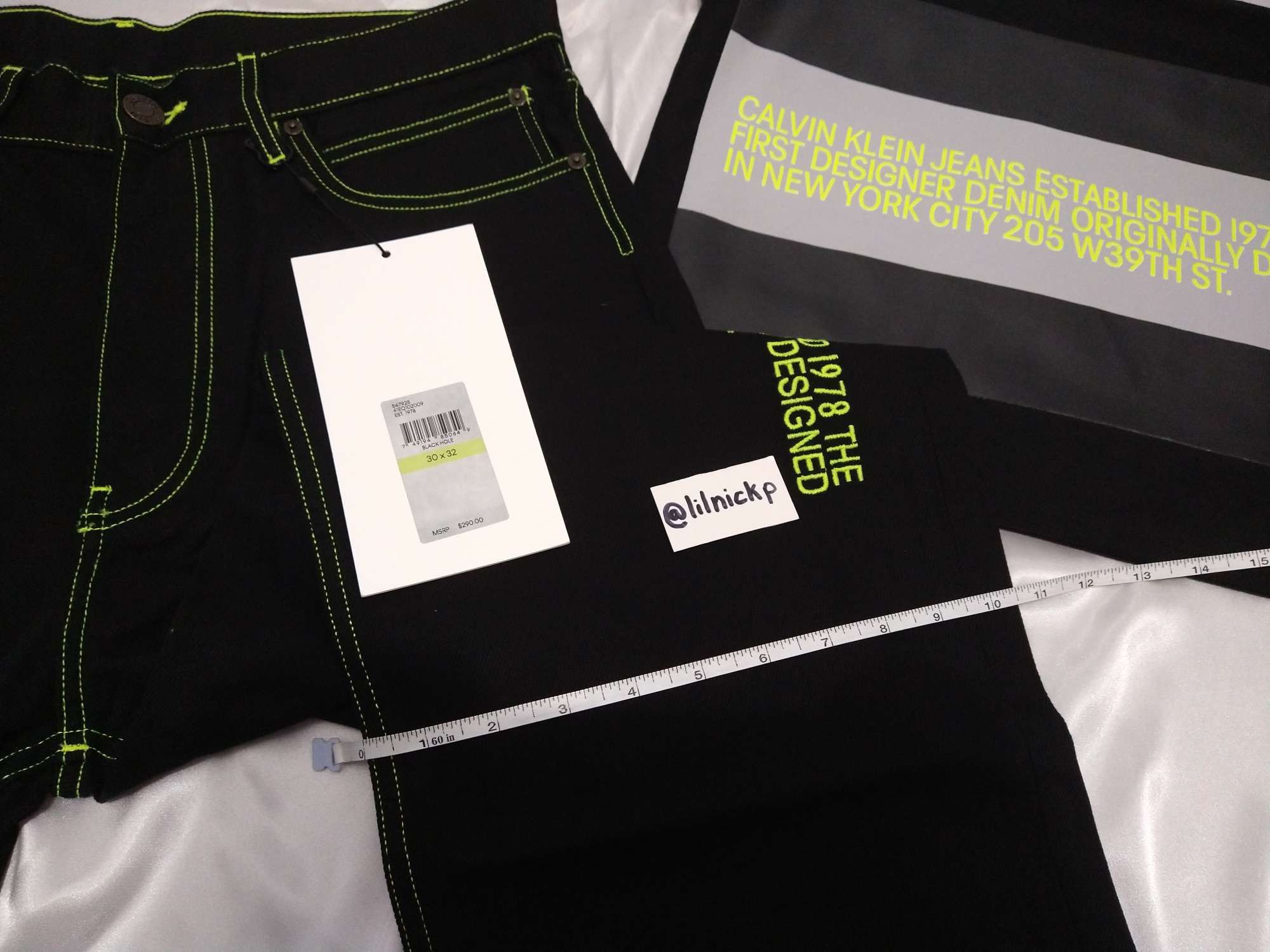Calvin Klein 205W39NYC EST. 1978 Baggy Black Hole Jeans Size US 30 / EU 46 - 10 Thumbnail