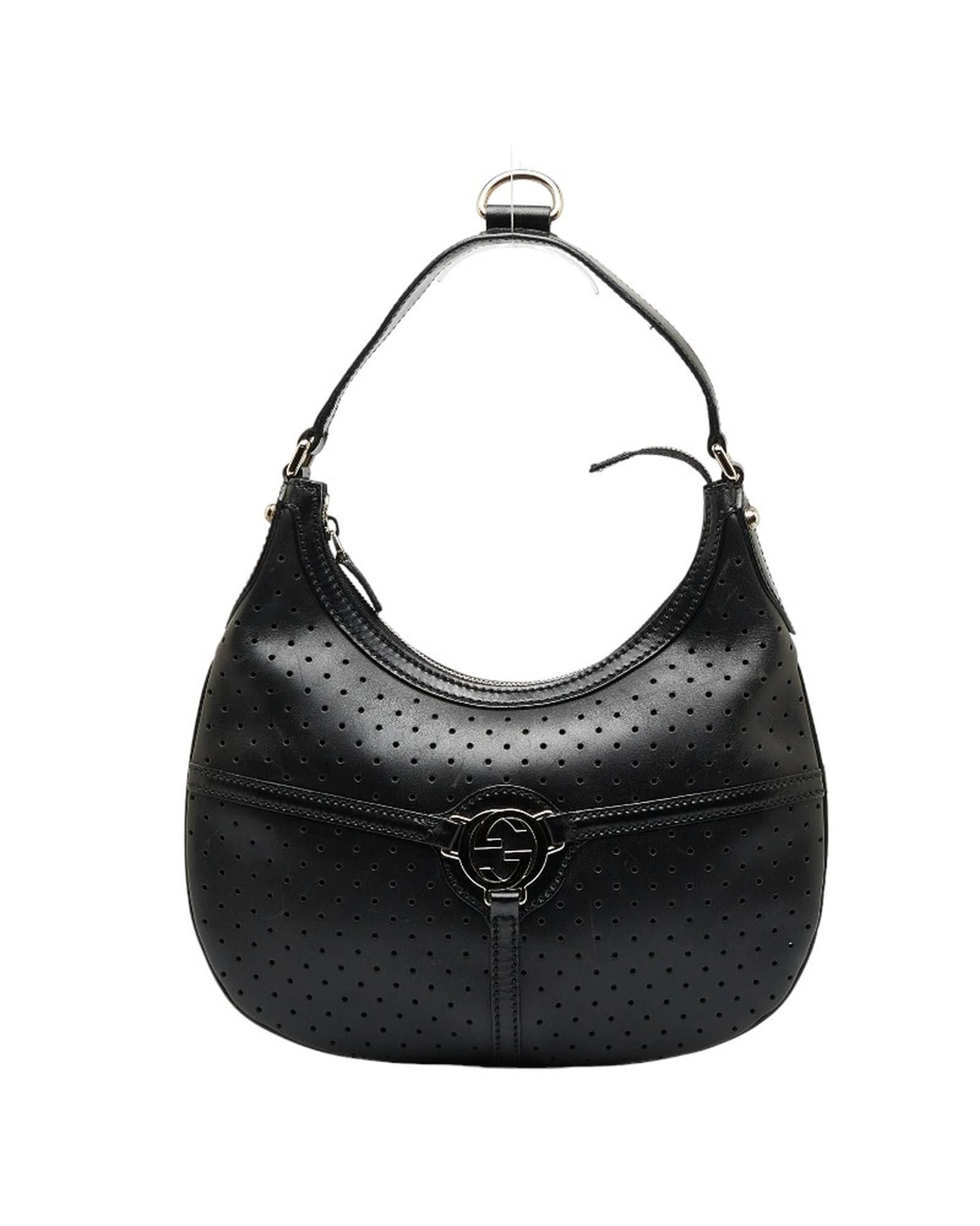 image of Gucci Interlocking G Reins Hobo Bag in Black, Women's