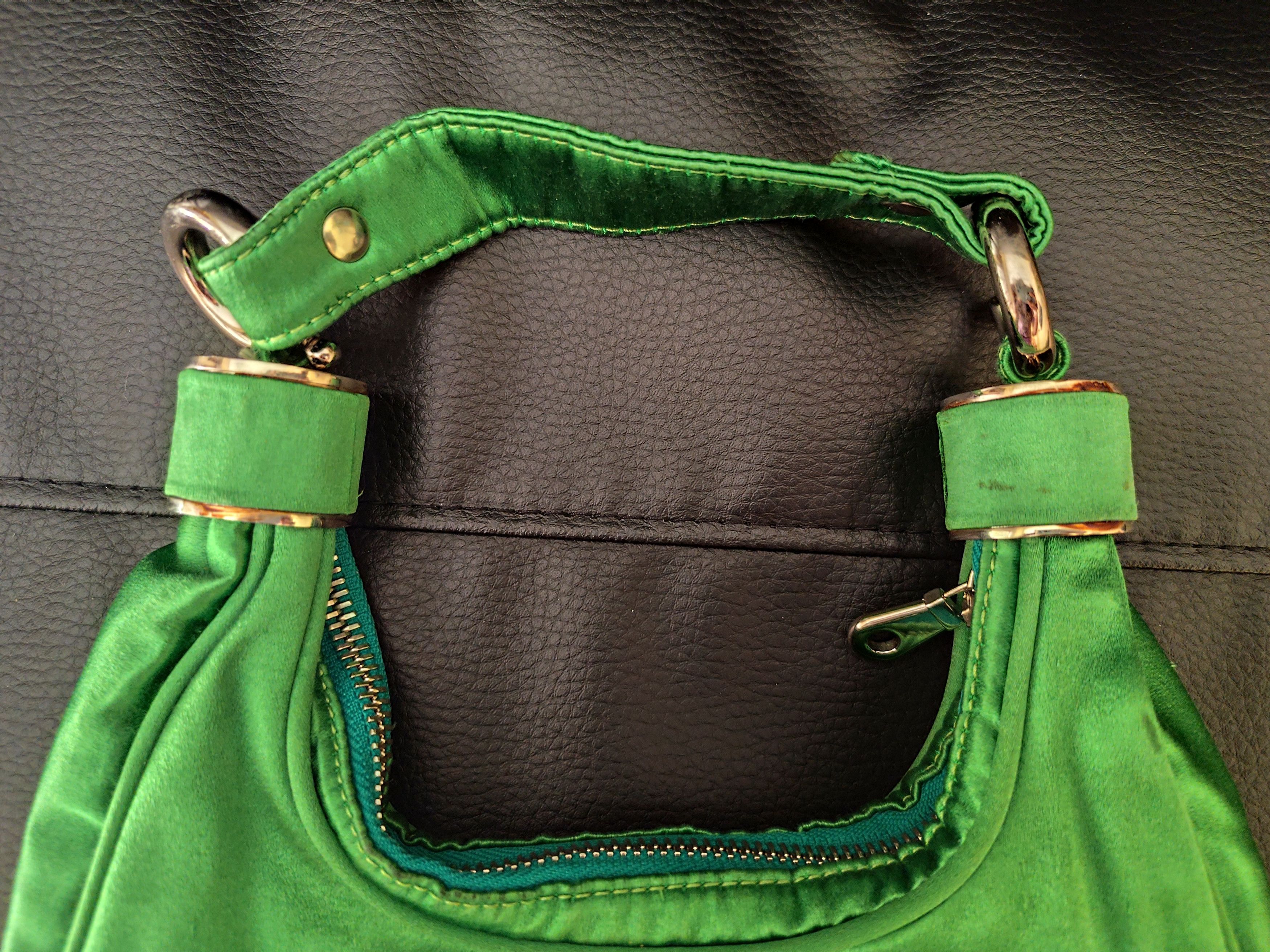Chloe × Phoebe Philo × Vintage Chloe Vintage Green Satin Bracelet Bag - Phoebe Philo 2000s Size ONE SIZE - 9 Thumbnail