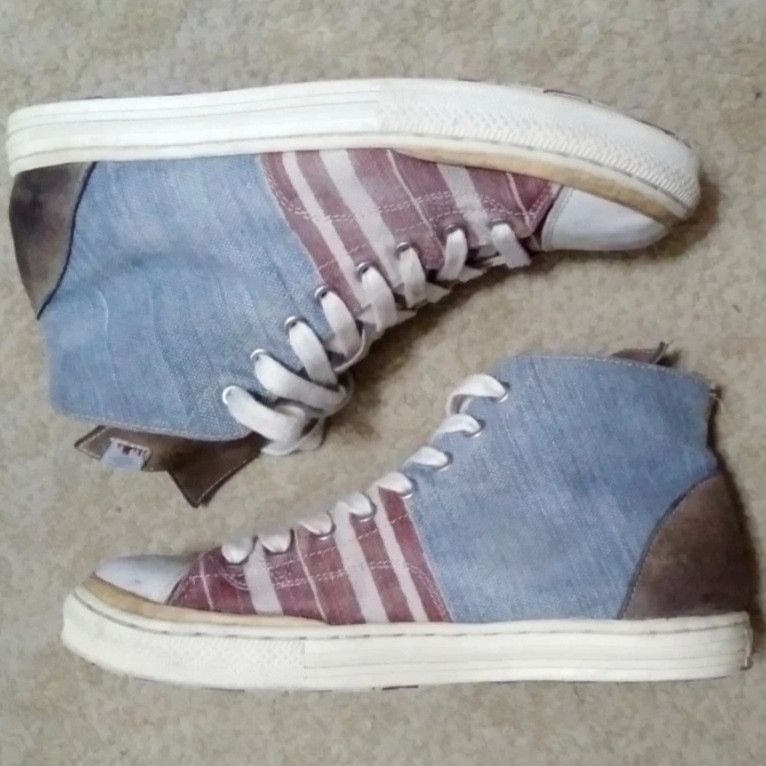 Visvim Visvim Lauda Stripe Folk Natural Dye Skagway hi top sneakers Size US 8 / EU 41 - 5 Thumbnail